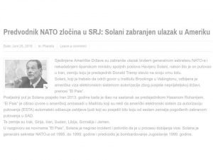 Amerika Nije Zabranila Solani Ulaz