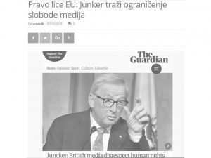Junker Nije Trazio Da Se Ogranici Sloboda Medija