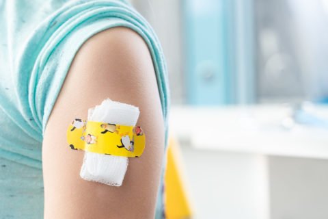 Vaccinationoflittlegirlindoctorsoffice Kidsfunnyadhesiveplastergauze 2