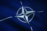 Closeup Shot Waving Flag North Atlantic Treaty Organization With Interesting Textures