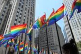 Regenbogen Fahnen Rockfeller Plaza