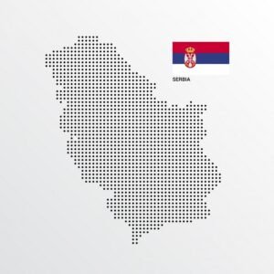 Serbia Map Design With Flag Light Background Vector 1142 3737