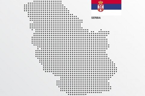 Serbia Map Design With Flag Light Background Vector 1142 3737
