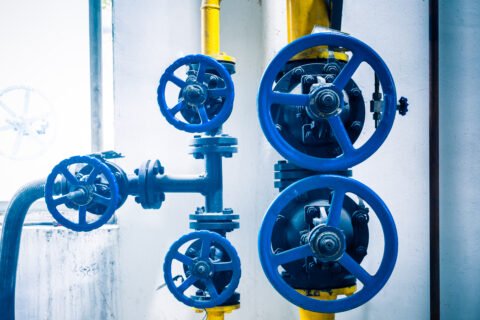 Steel Pipelines And Cables In A Plant