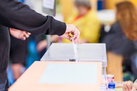 Voting Candidate Campaign In Democracy Ballot Box Latin Mid Hand Unrecognizable Man